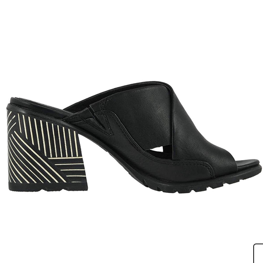NWOB Sorel Nadia geometric leather mules •7• - Picture 2 of 11